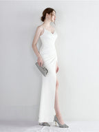 Halter Split Slim Dress