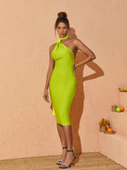 Kinga Halterneck Bandage Midi Dress