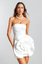 Kieran Flower Pleated Mini Dress