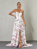 Kizzy Strapless Floral Split Maxi Dress