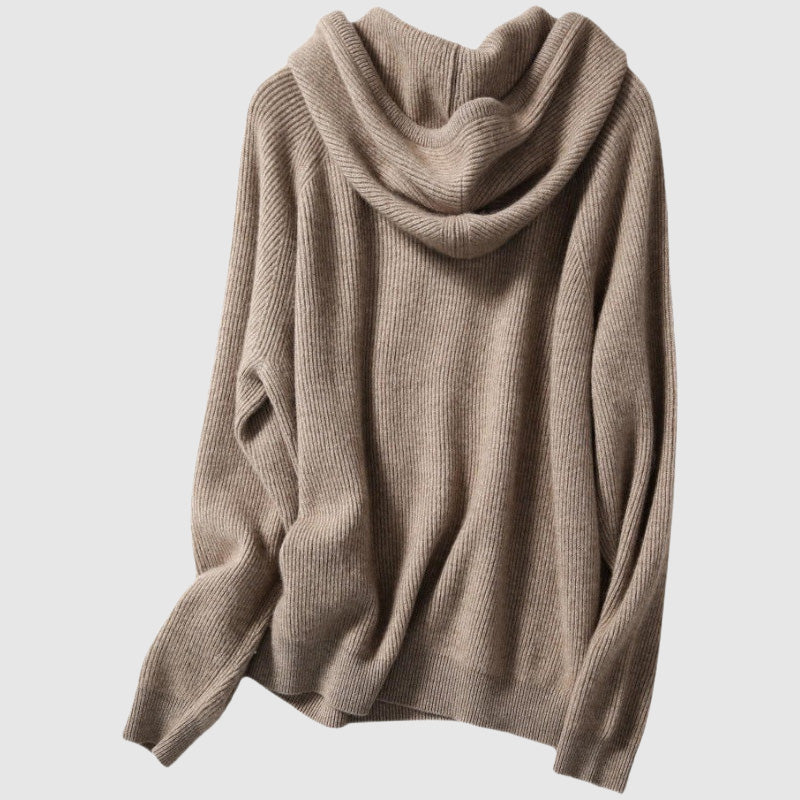 Knitted Cashmere Hooded Women__ Winter Sweater