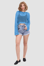 Knitted Cutout Flared Top