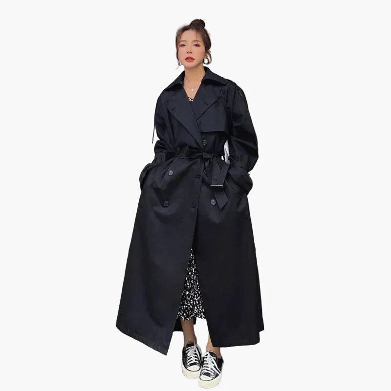 | Women's Long Loose-Fit Trench Coat