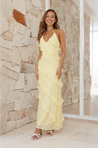 Beatriz Chic Maxi Dress Lemon Designer Edit
