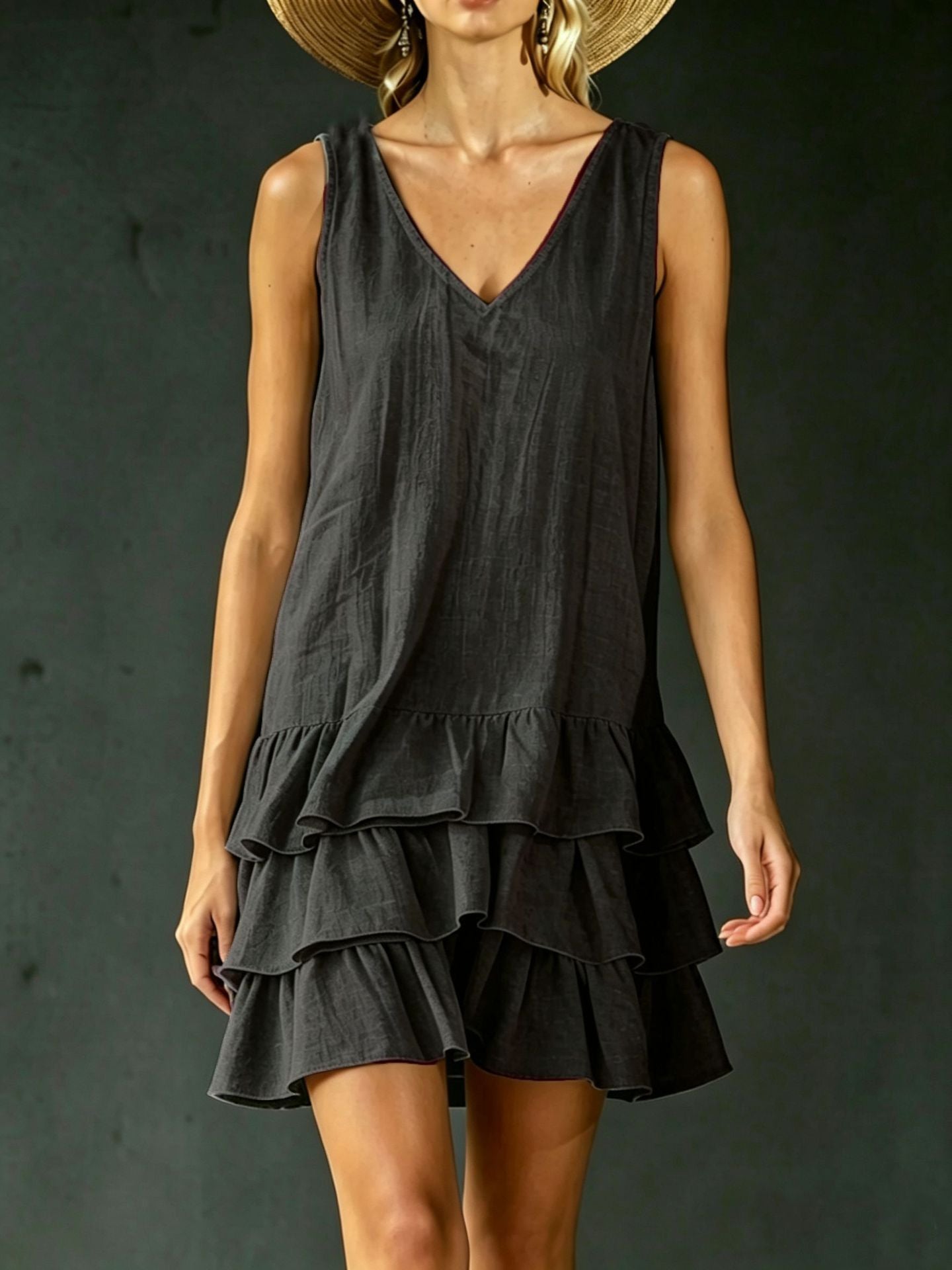 Solid Color Patchwork Dress, Gentle And Simple Long Skirt