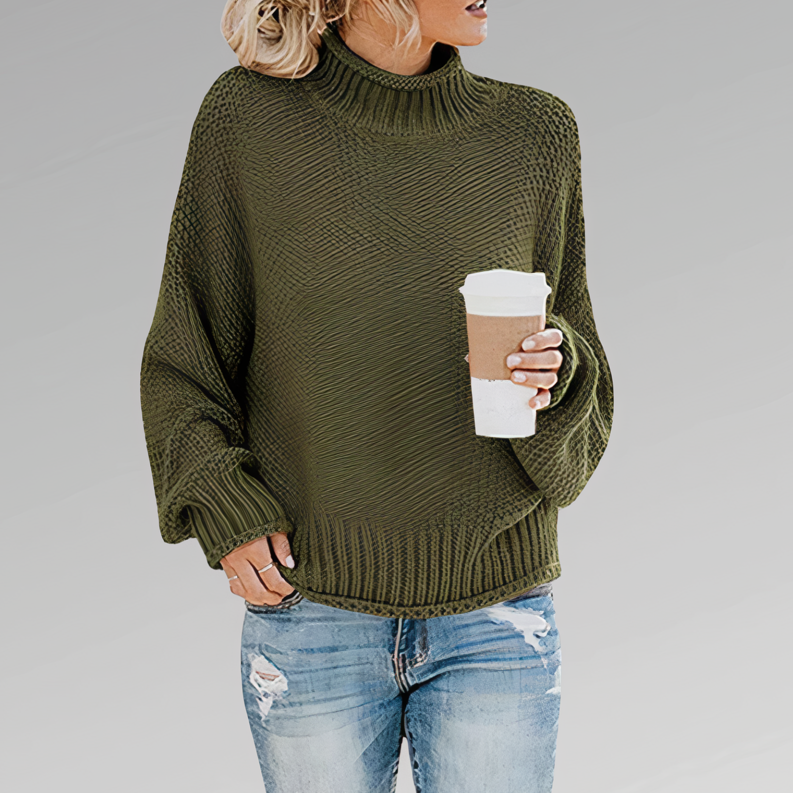 | Knitted turtleneck sweater