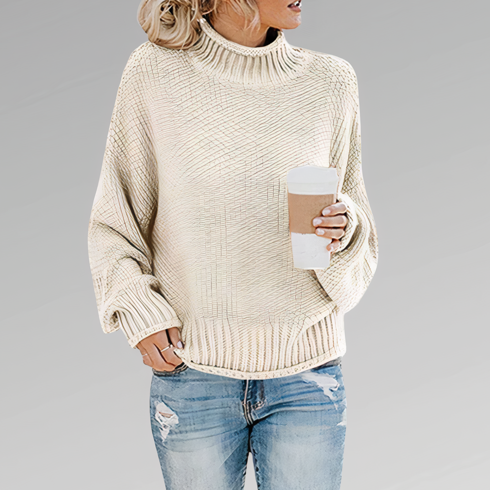 | Knitted turtleneck sweater