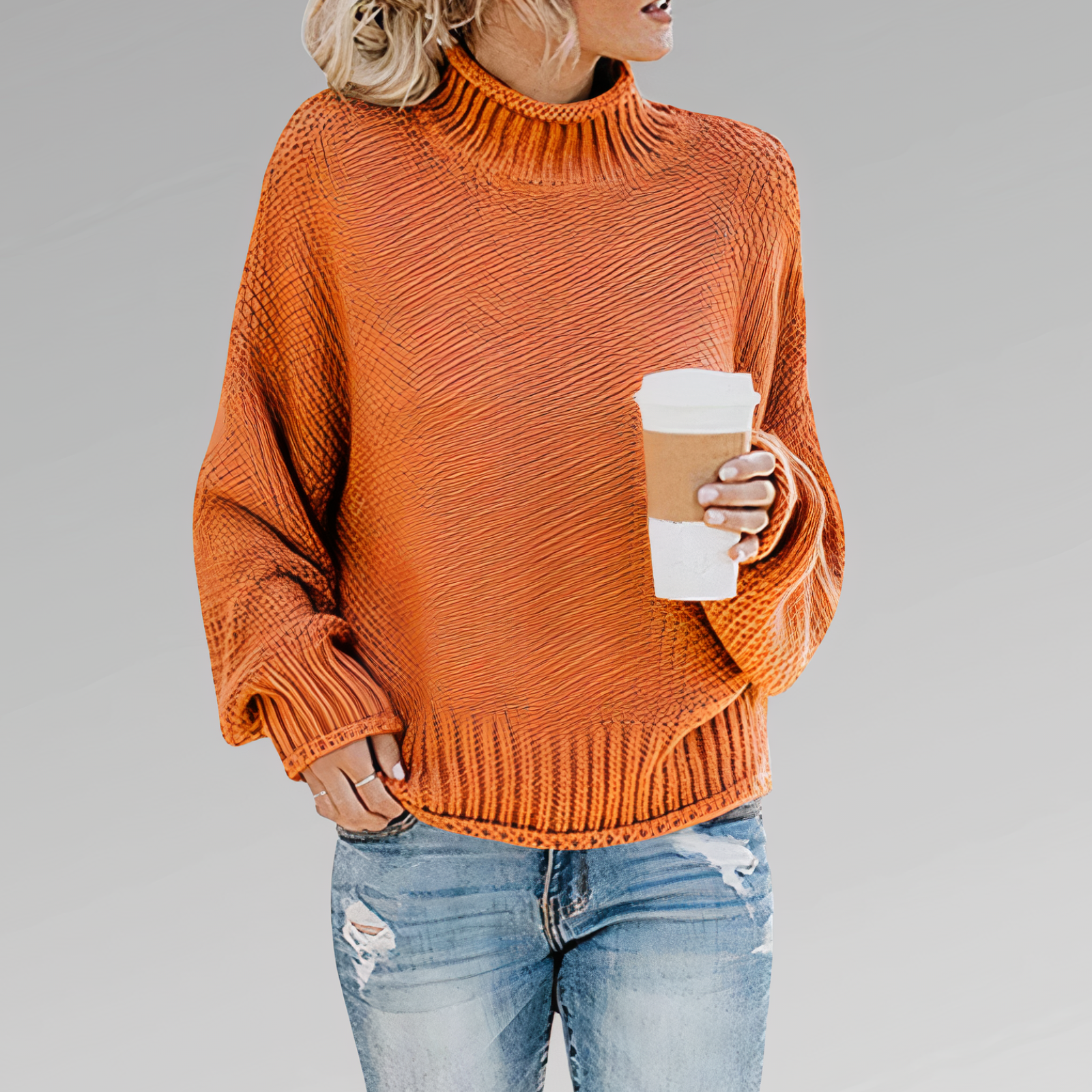 | Knitted turtleneck sweater