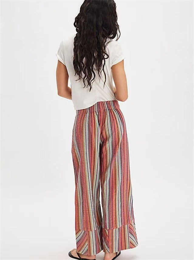 Elastic Waist Versatile All-over Print Trendy Women's Trousers