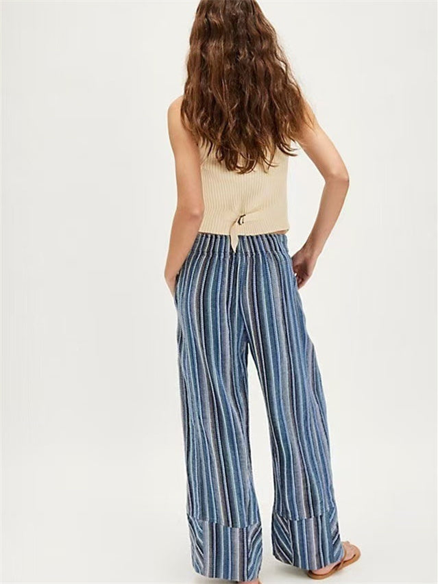 Elastic Waist Versatile All-over Print Trendy Women's Trousers