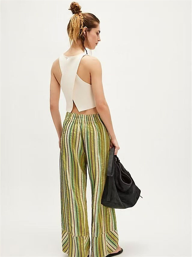 Elastic Waist Versatile All-over Print Trendy Women's Trousers