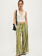 Elastic Waist Versatile All-over Print Trendy Women's Trousers