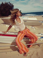 Elastic Waist Versatile All-over Print Trendy Women's Trousers