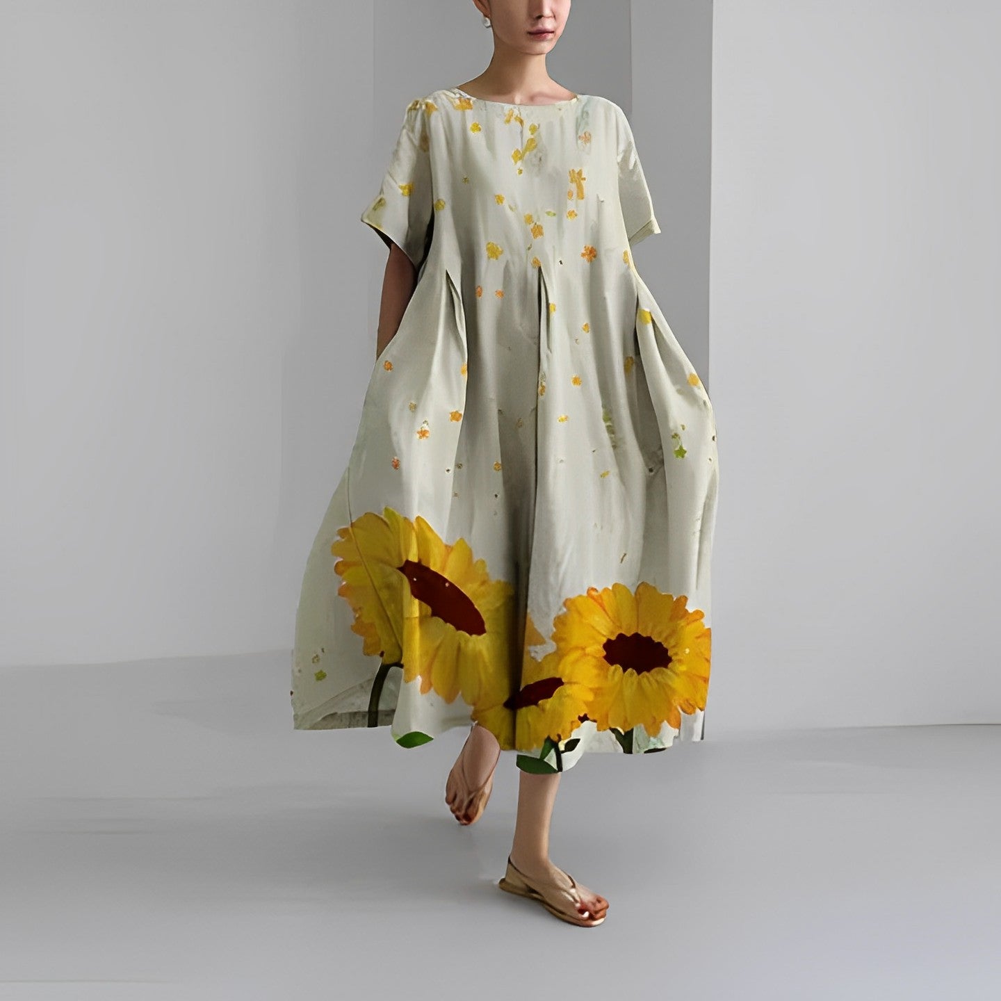 Monserrat Timeless Boho Floral Dress Loose Premium Wardrobe Essential