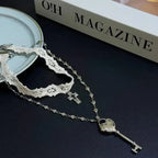 Lace Choker & Heart Lock Necklace