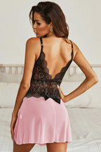 Blue Zone Planet | Lace Mesh Open Back Babydoll