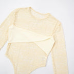 Lace Top & Bodysuit Two Piece Set