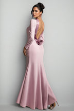 Taryke Backless Rhinestone Flower Maxi Dress