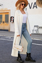 Lapel Ribbed Knit Open Front Cardigan