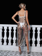 Leonora Chainmail Split Midi Dress
