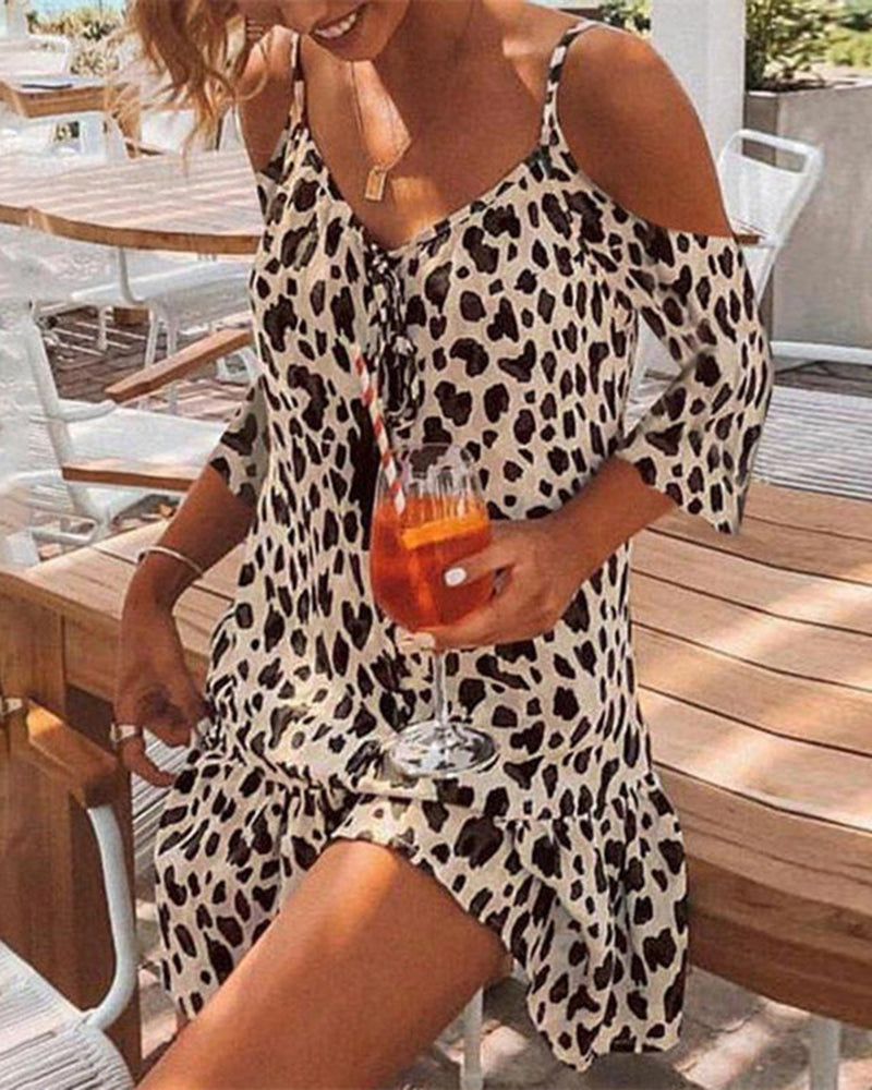 Fabiana Aesthetic Leopard Print Dress Summer Elegance with a Wild Touch Designer Edit