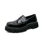 Heightening British Style Tassels Thick-Soled Business Leather Loafers