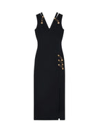 Luisa V Neck Embellished Maxi Dress