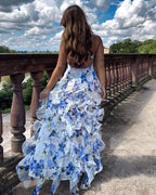 Emily Aesthetic Long Ceremony Dress with Floral Print Statement Occasion Edit