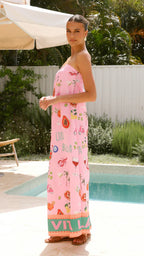 Ella Statement Pink Strapless Maxi Dress Elevated Occasion Wear