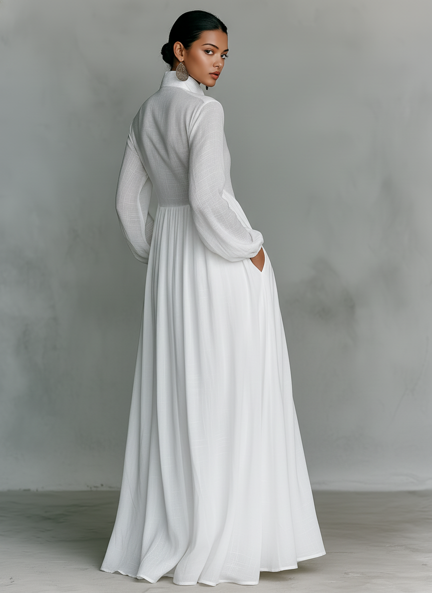 | Minimalist Linen Maxi Dress
