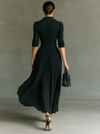 | Solid Long Sleeve Maxi Dress