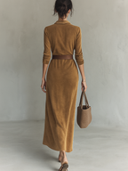 | Suede Maxi Dress