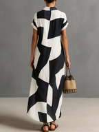 | Geometric Print Maxi Dress