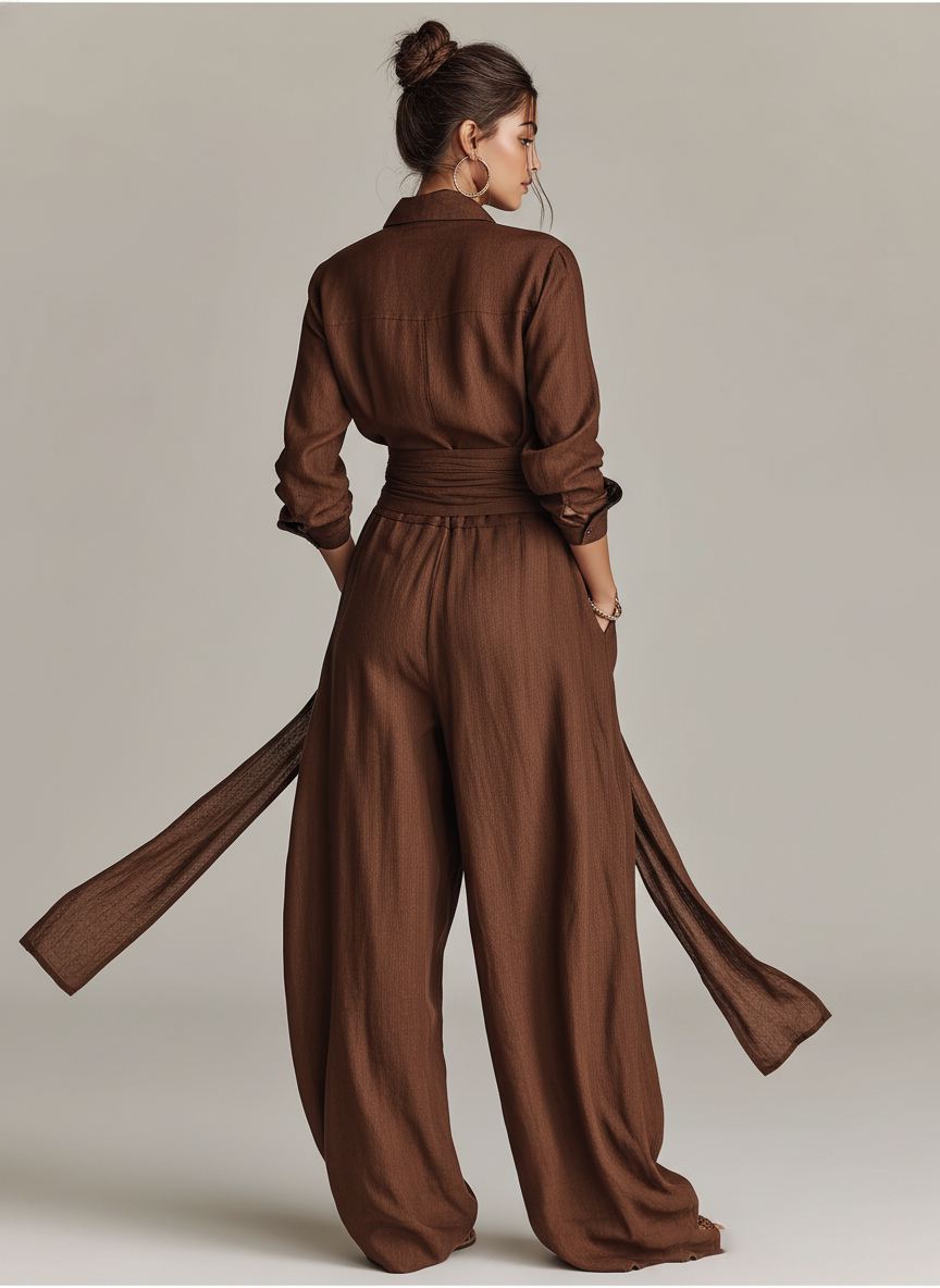 Sabrina | Woven Long Sleeve Jumpsuit