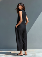 | Minimalist Linen Loose Jumpsuit