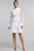 Joanna Floral Lace Lantern Sleeve Mini Dress
