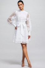 Joanna Floral Lace Lantern Sleeve Mini Dress