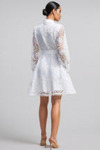 Joanna Floral Lace Lantern Sleeve Mini Dress