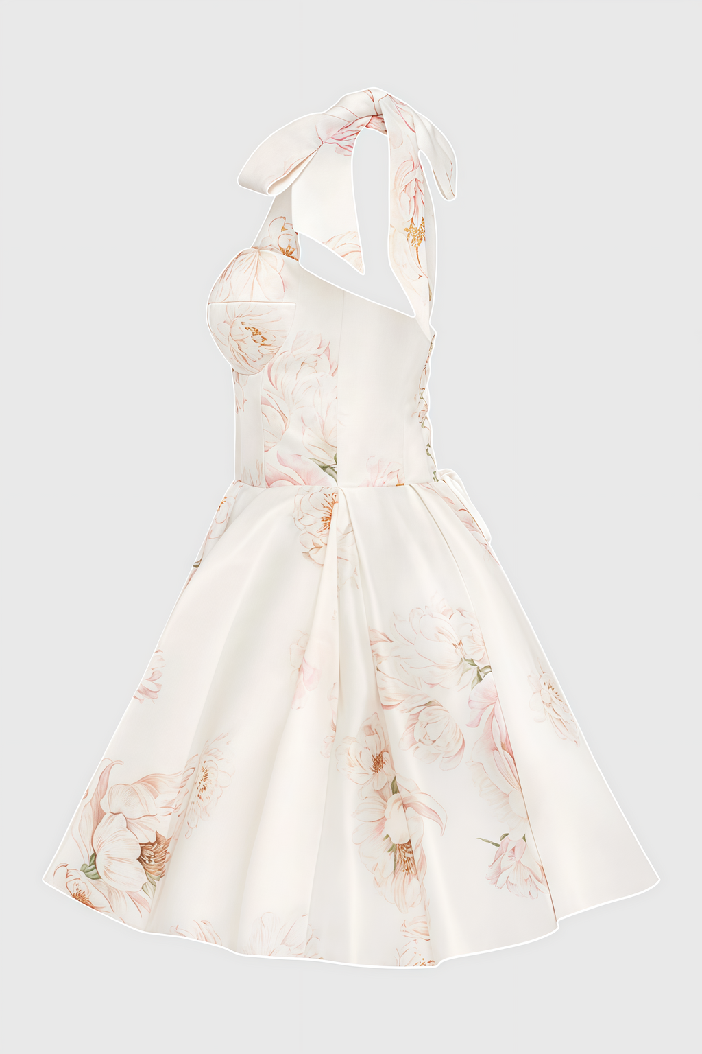 Zinat Beige Pink Floral Mini Dress