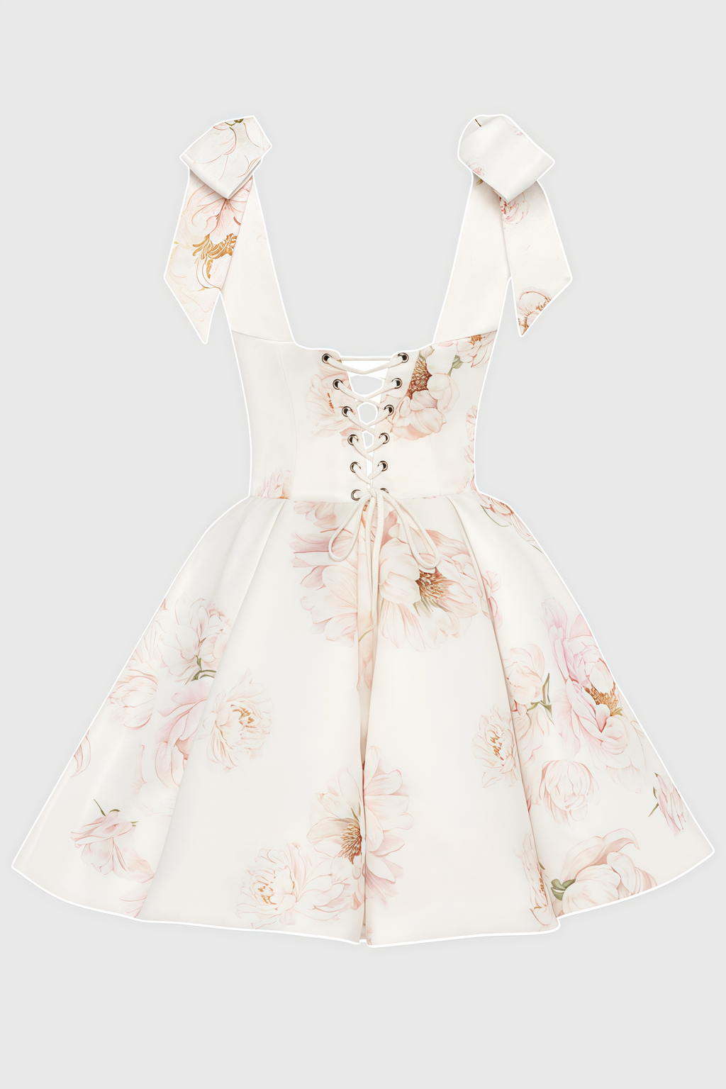 Zinat Beige Pink Floral Mini Dress