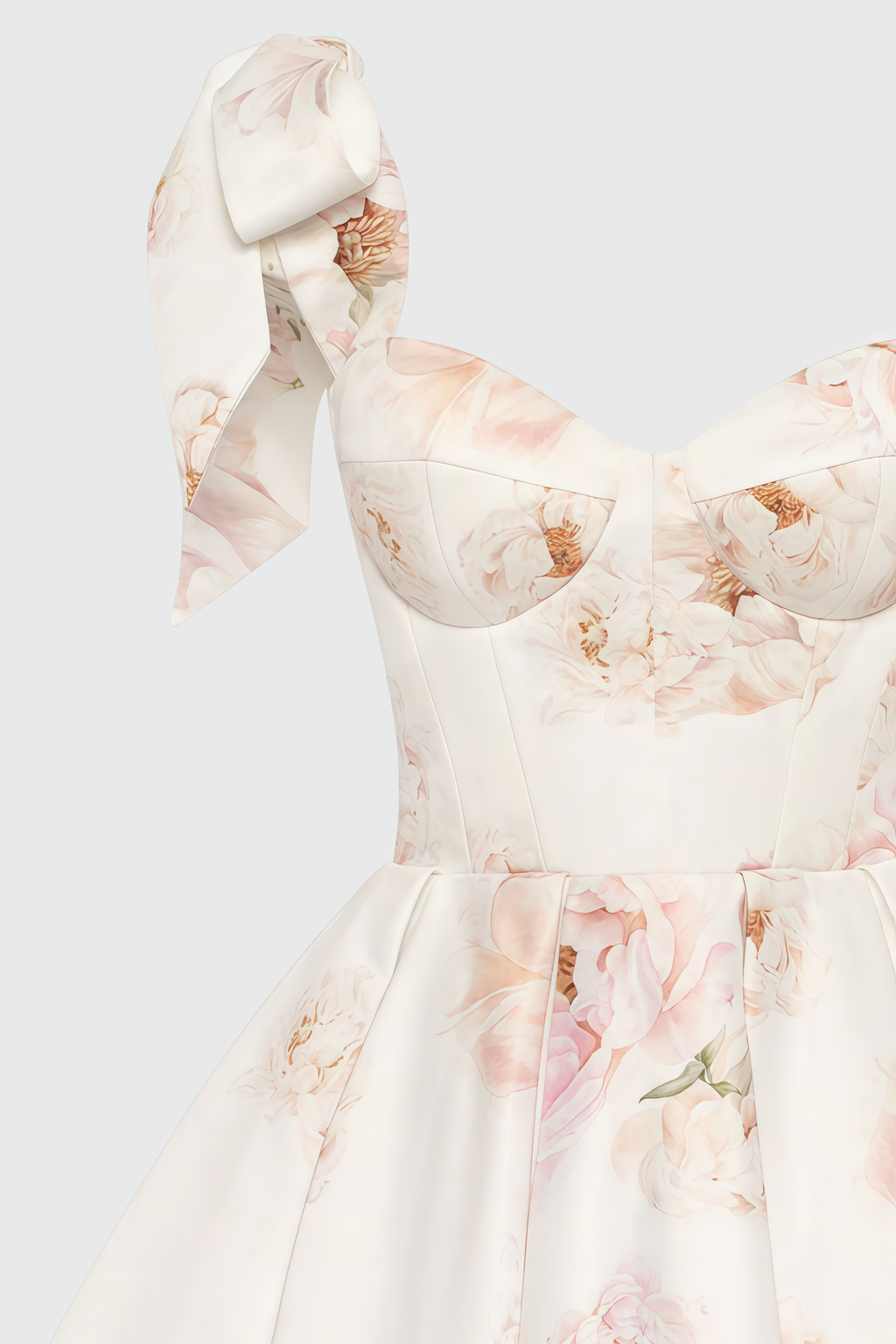 Zinat Beige Pink Floral Mini Dress