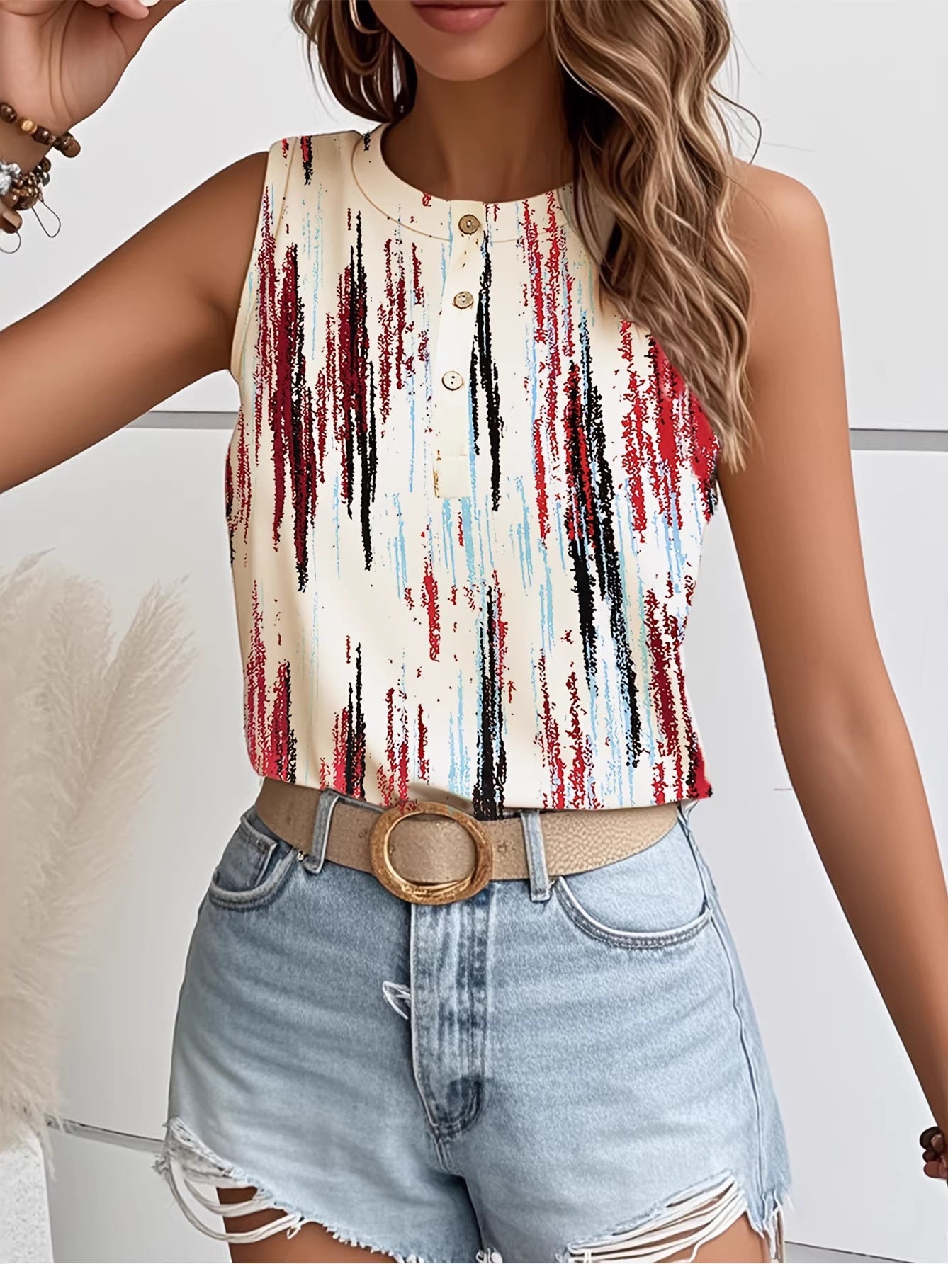 Women's 3D Patterned Gradient Tank Top