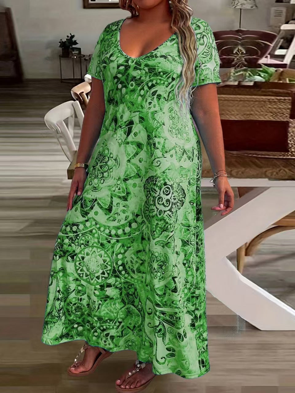 Women's Printed Midi Dress