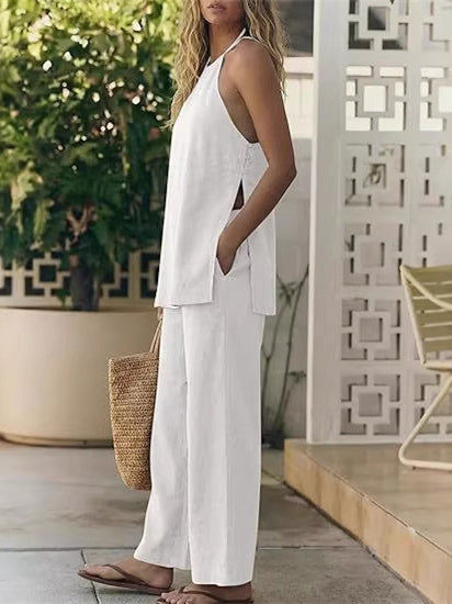 Waist-cinching Belt Solid Color Suit
