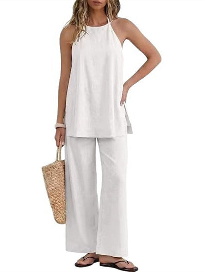 Waist-cinching Belt Solid Color Suit