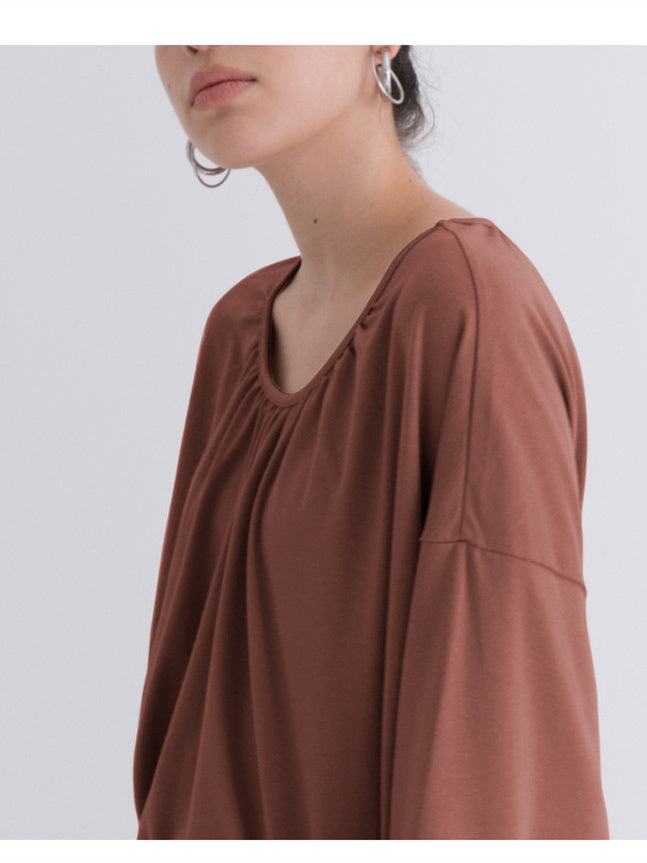 Loose-fitting Casual Cotton Short-sleeved Cover-up With Slightly Sheer Mesh Fabric