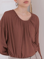 Loose-fitting Casual Cotton Short-sleeved Cover-up With Slightly Sheer Mesh Fabric