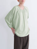 Loose-fitting Casual Cotton Short-sleeved Cover-up With Slightly Sheer Mesh Fabric