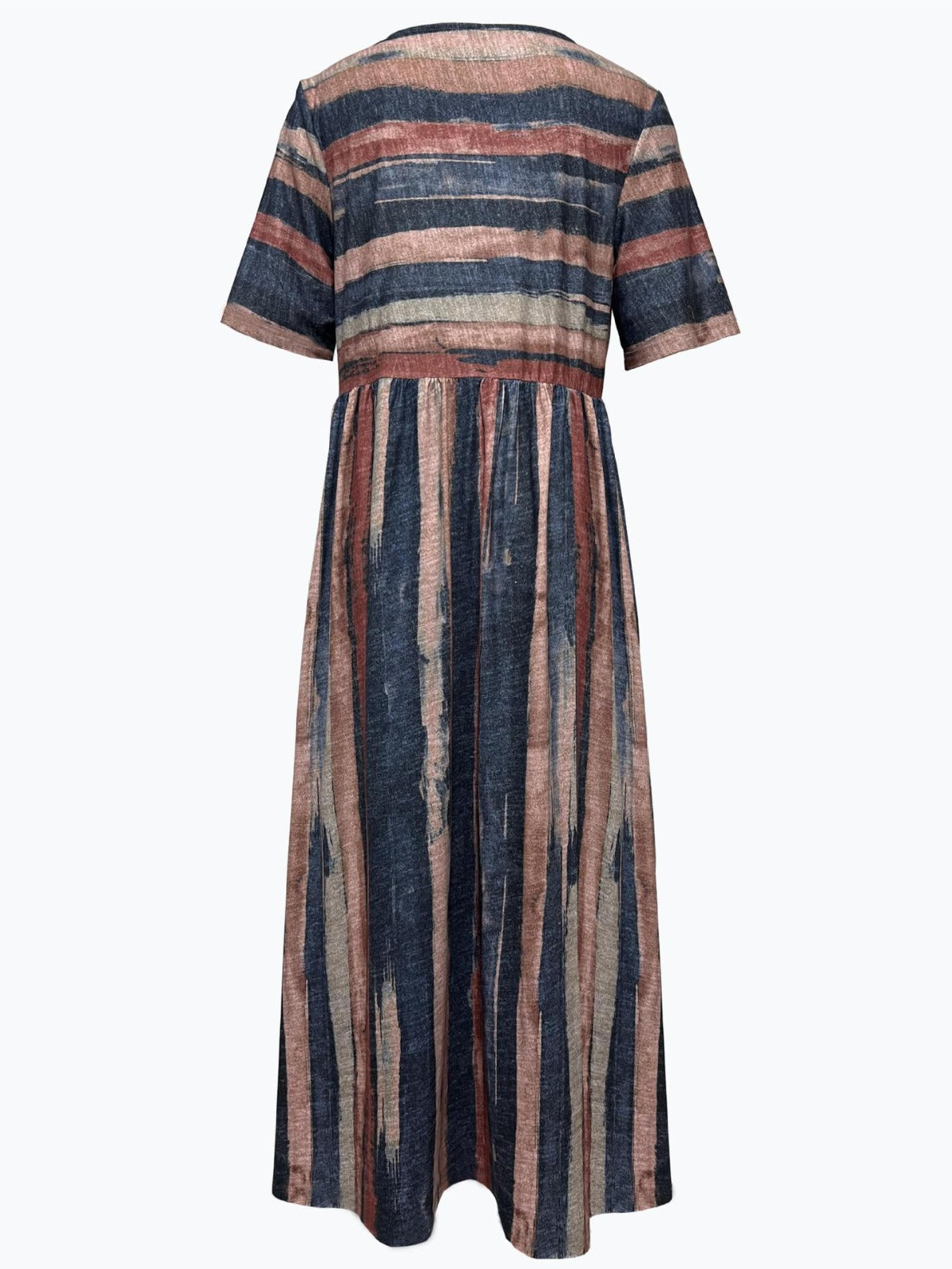 Sol Statement Midi Dress with Short Sleeves and Color Block Design Evening Wear Edit