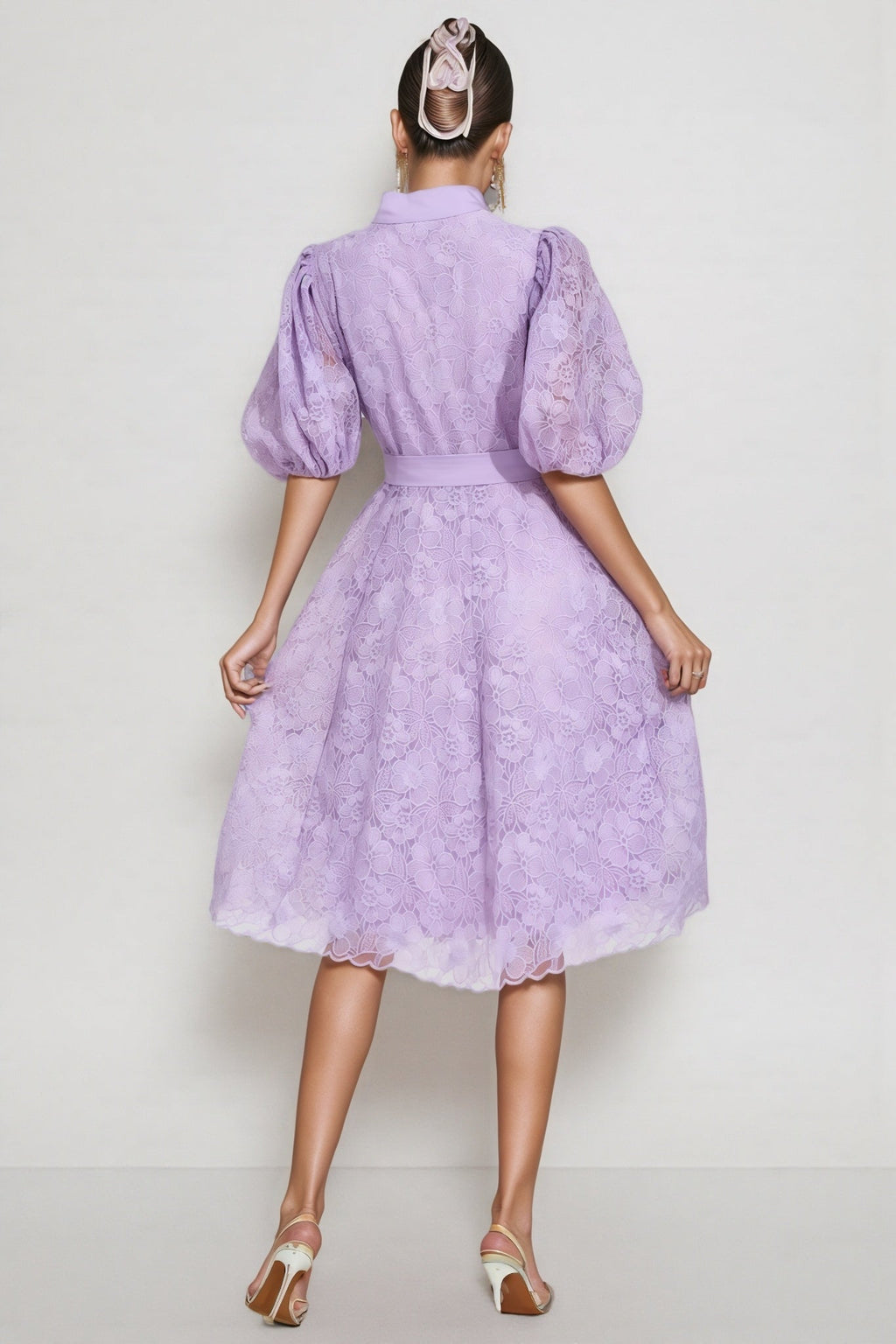 Melanie Purple Lace Midi Dress